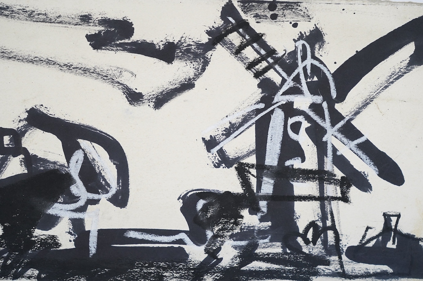 David Smith (British, 1930-1999), ink, wash and chalk on paper, 'Norfolk mill', signed in pencil, 28 x 76cm, unframed. Condition - fair, Provenance; from the artists' studio. David Smith was born in Lowestoft and exhibit